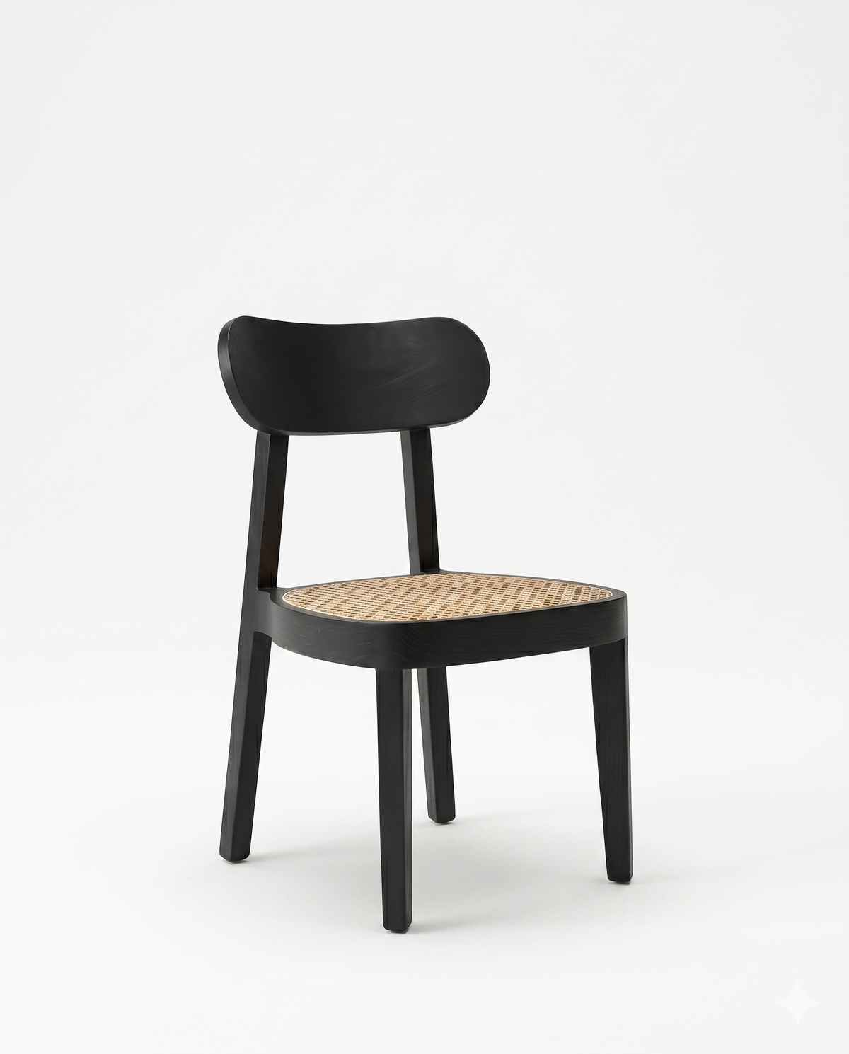 Black Cane Seat Wooden Dining Chair