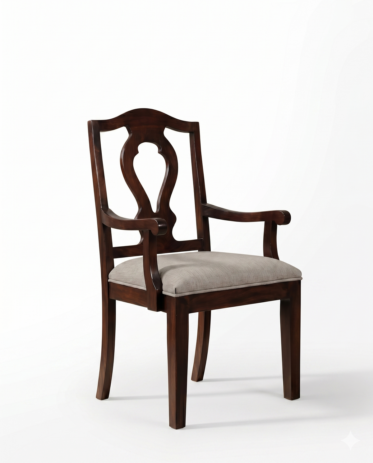 Classic Cut-Out Back Wooden Armchair