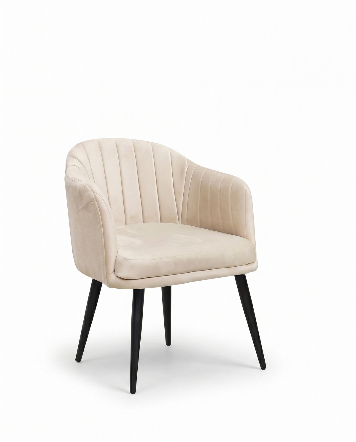 Cream Channel Tufted Accent Chair