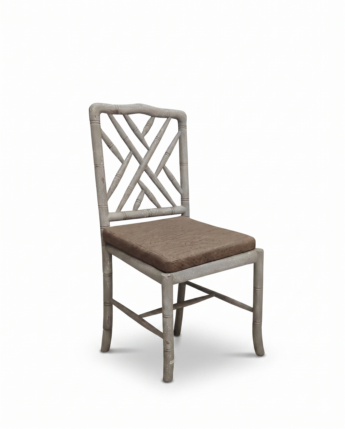 Grey Cross Back Wooden Dining Chair