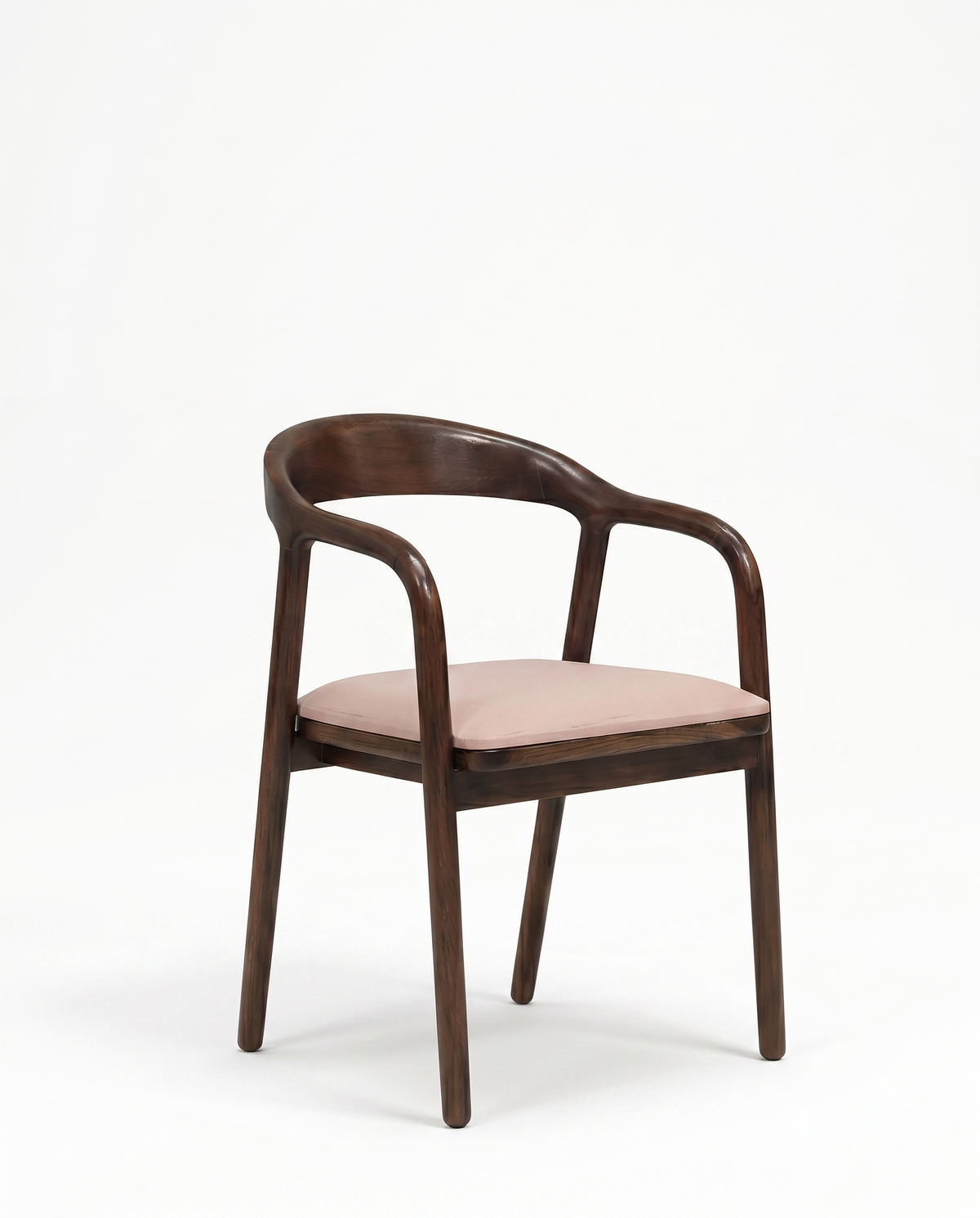 Curved Wooden Arm Dining Chair