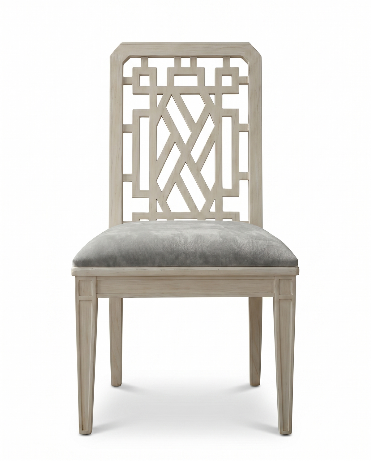 Ivory Geometric Back Dining Chair