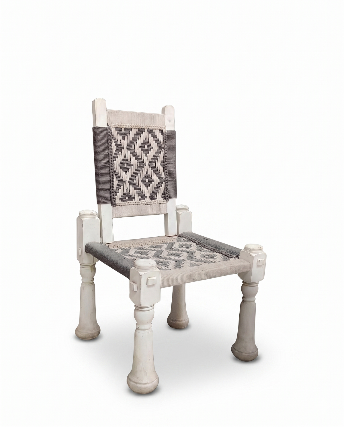 Handwoven Rope Charpai Accent Chair