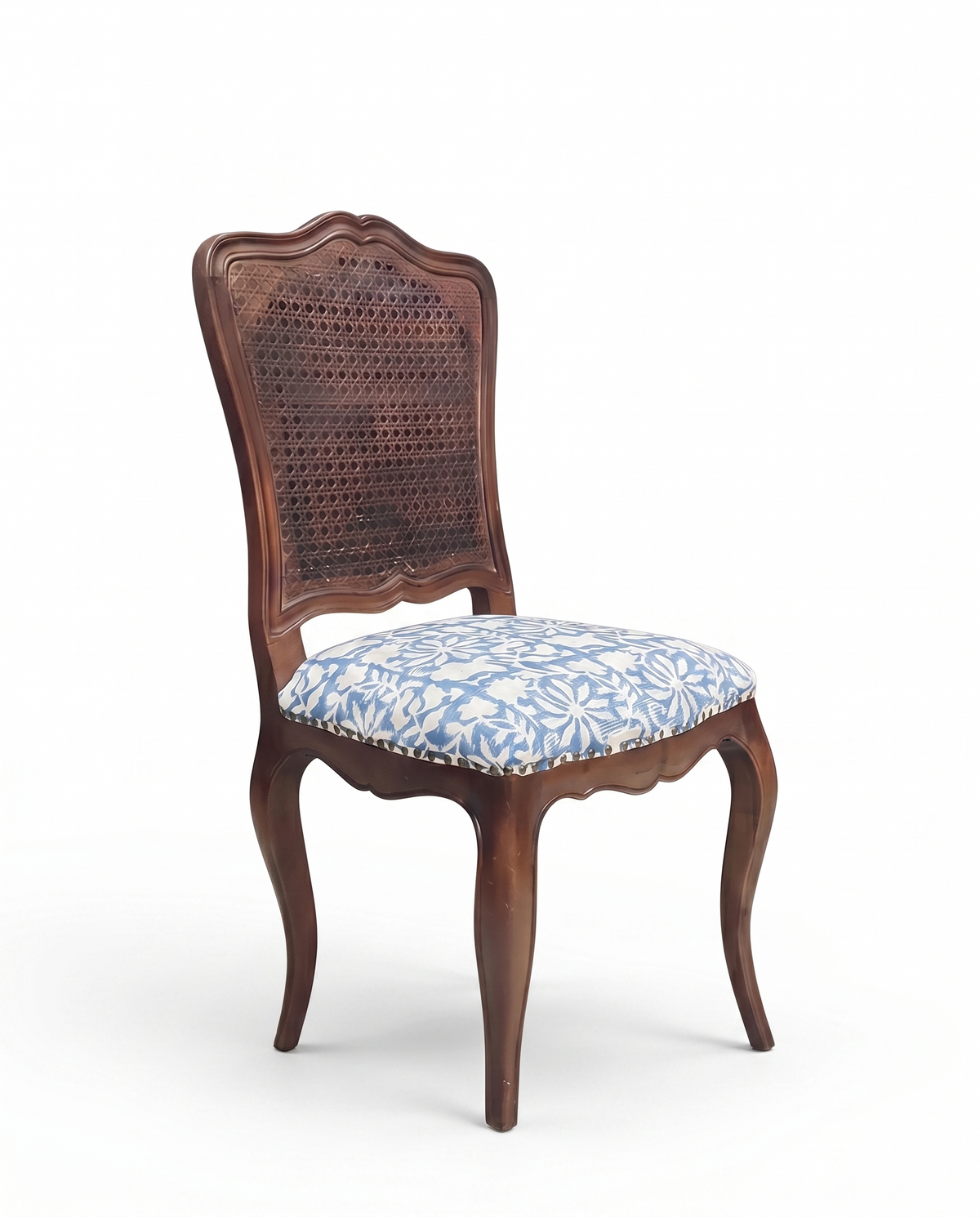 Cane Back Floral Dining Chair