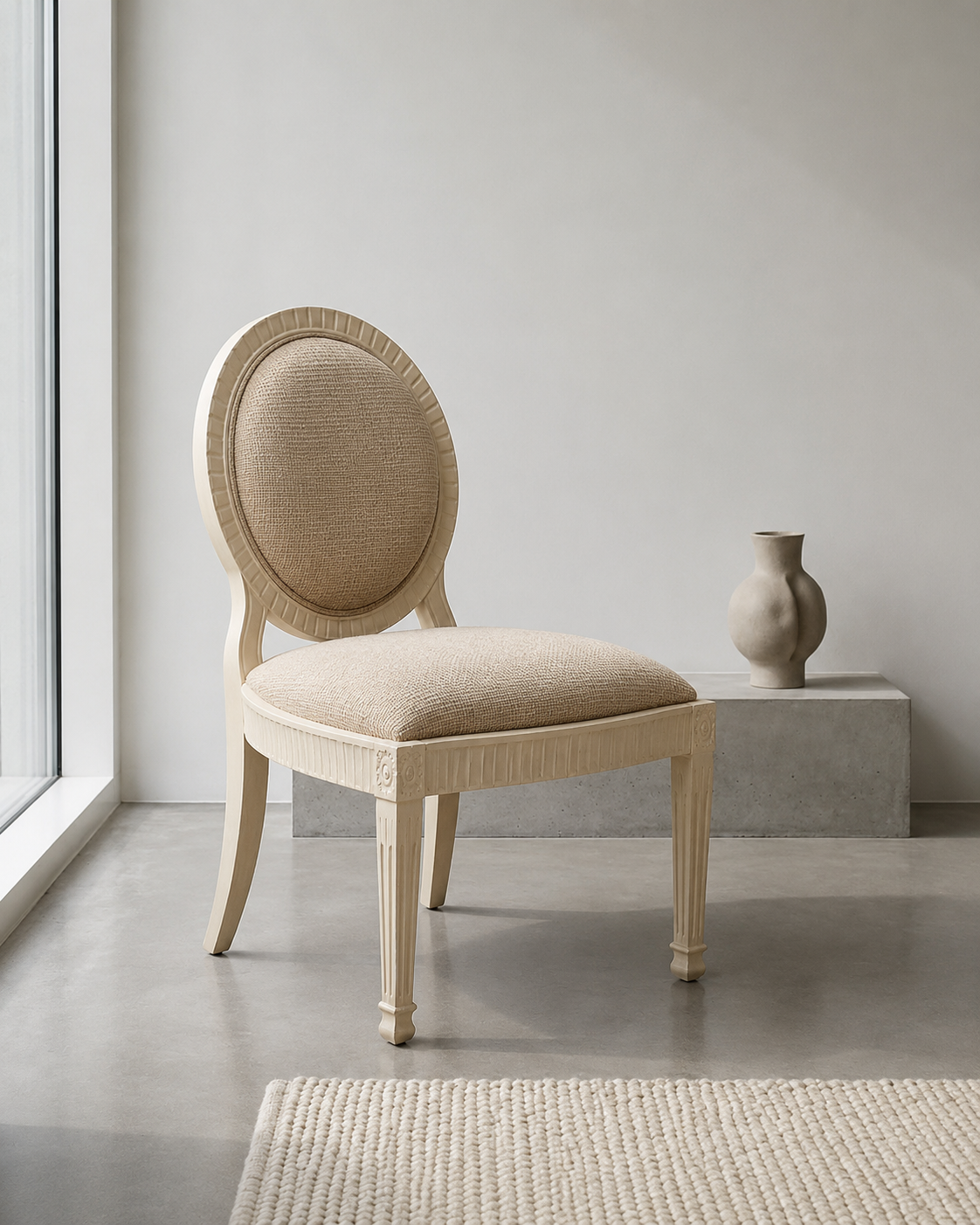 Oval Back Classic Upholstered Dining Chair