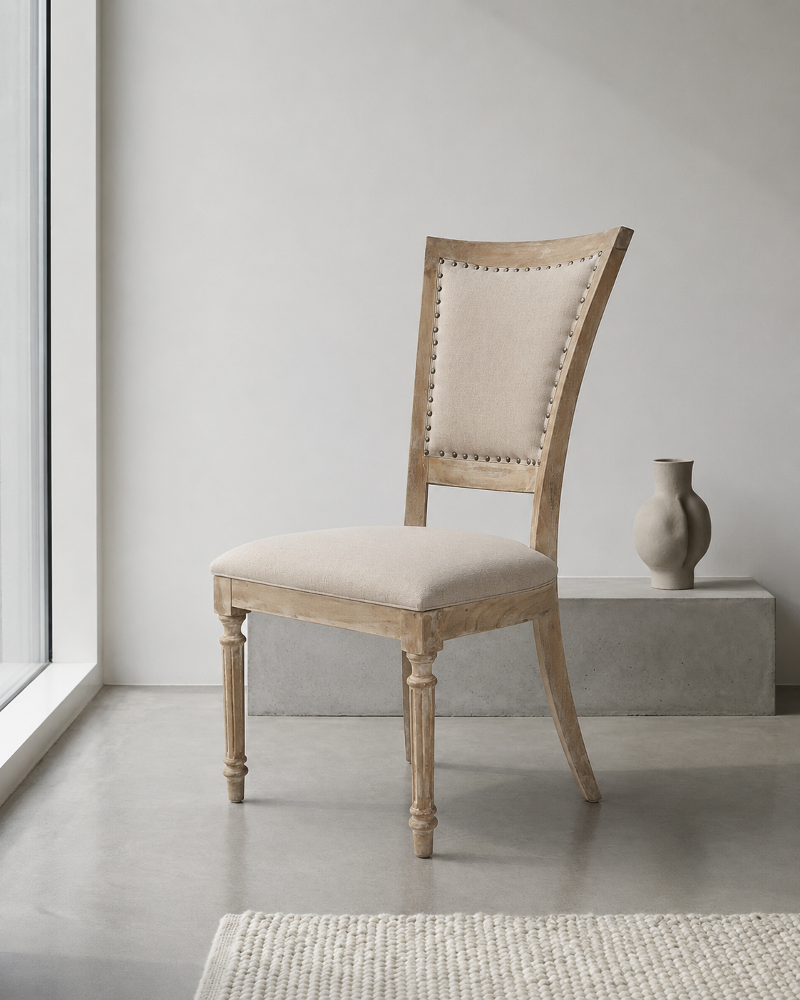 Rustic Nailhead Upholstered Dining Chair