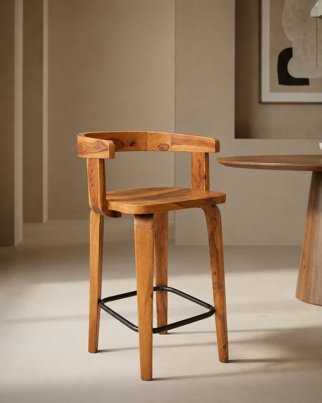 Minimal Wooden Bar Chair