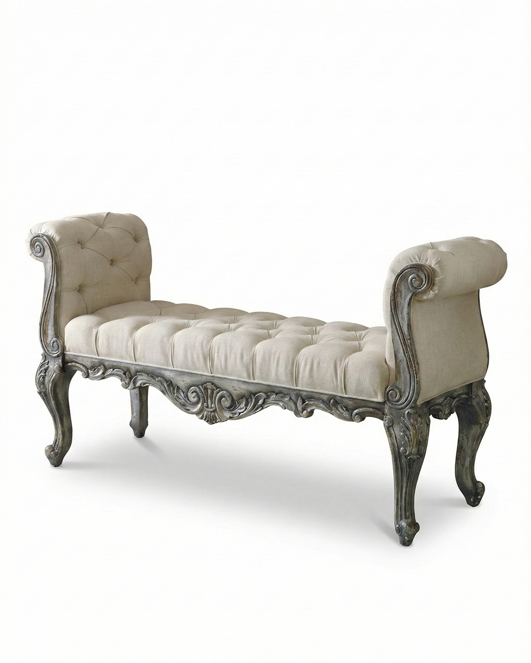 Classic French Tufted Bench