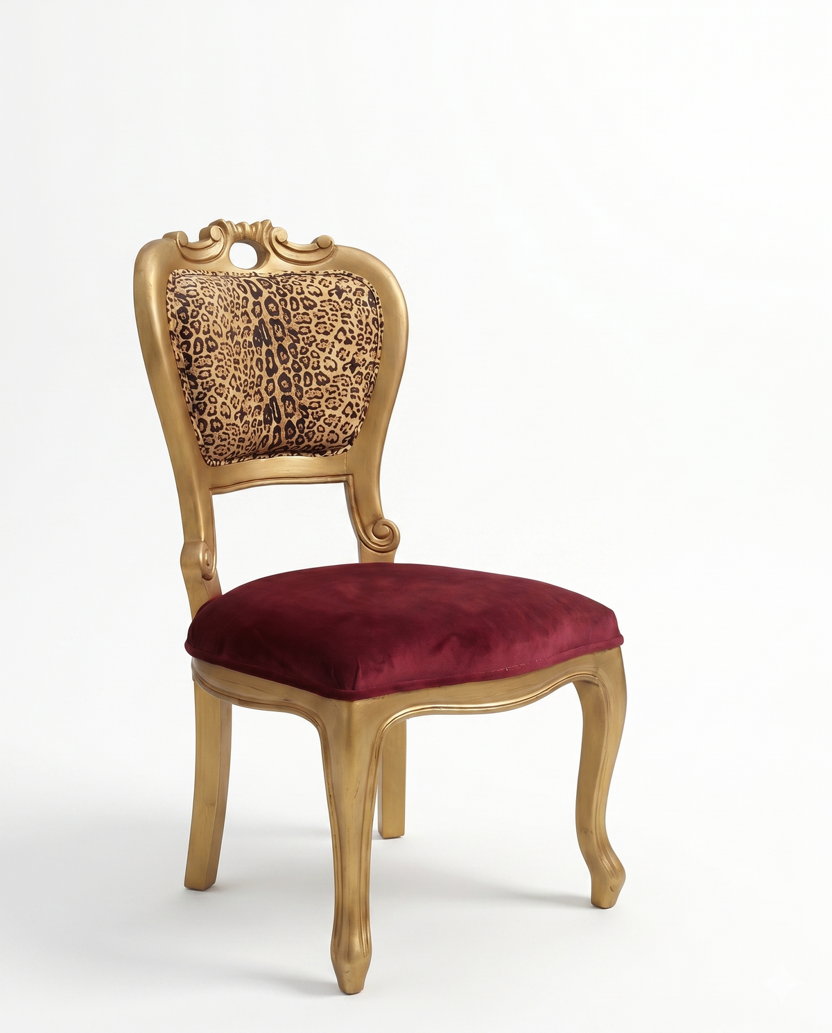 Gold Leopard Print Accent Dining Chair