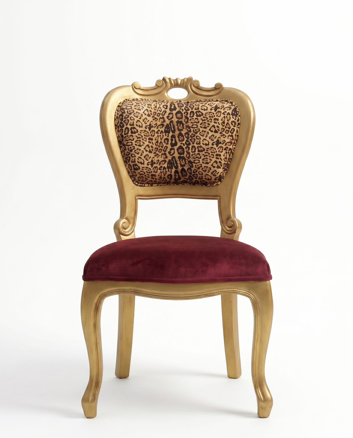 Gold Leopard Print Accent Dining Chair