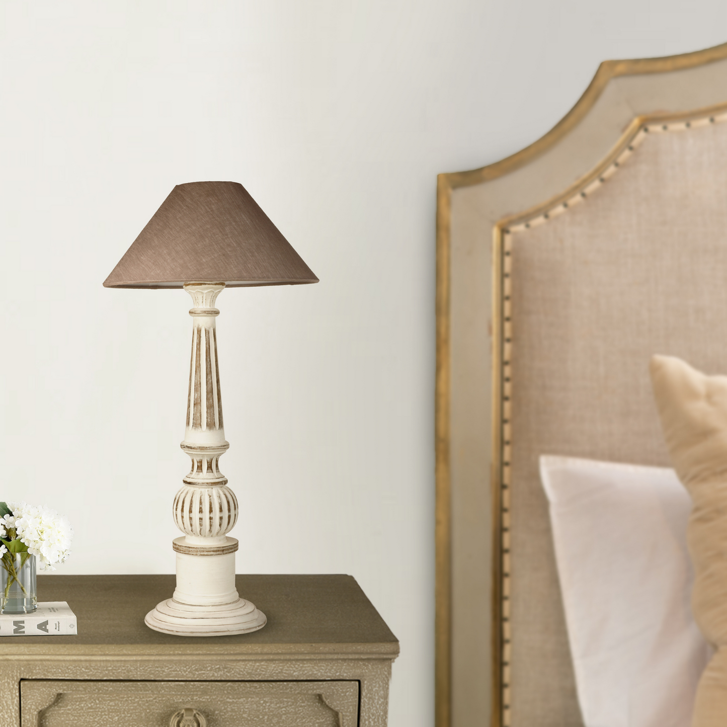 Baluster Carved Dual Tone Lamp Stand