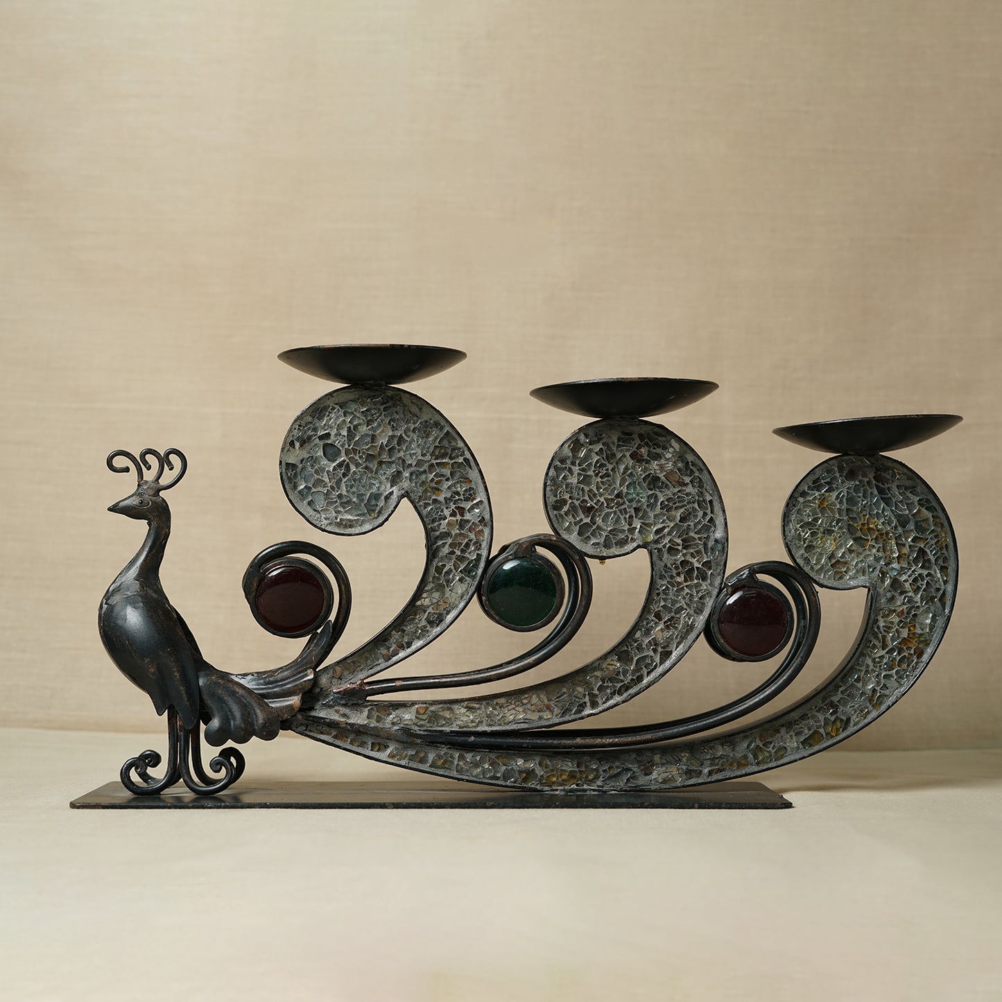 PEACOCK CANDLE HOLDER