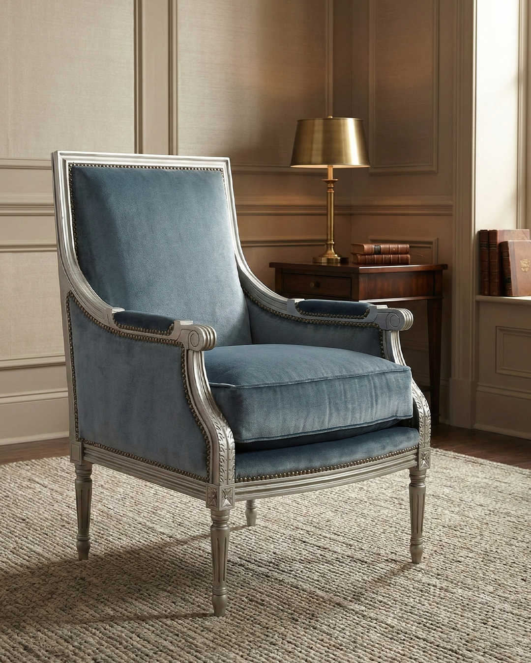 Regency Velvet Accent Chair