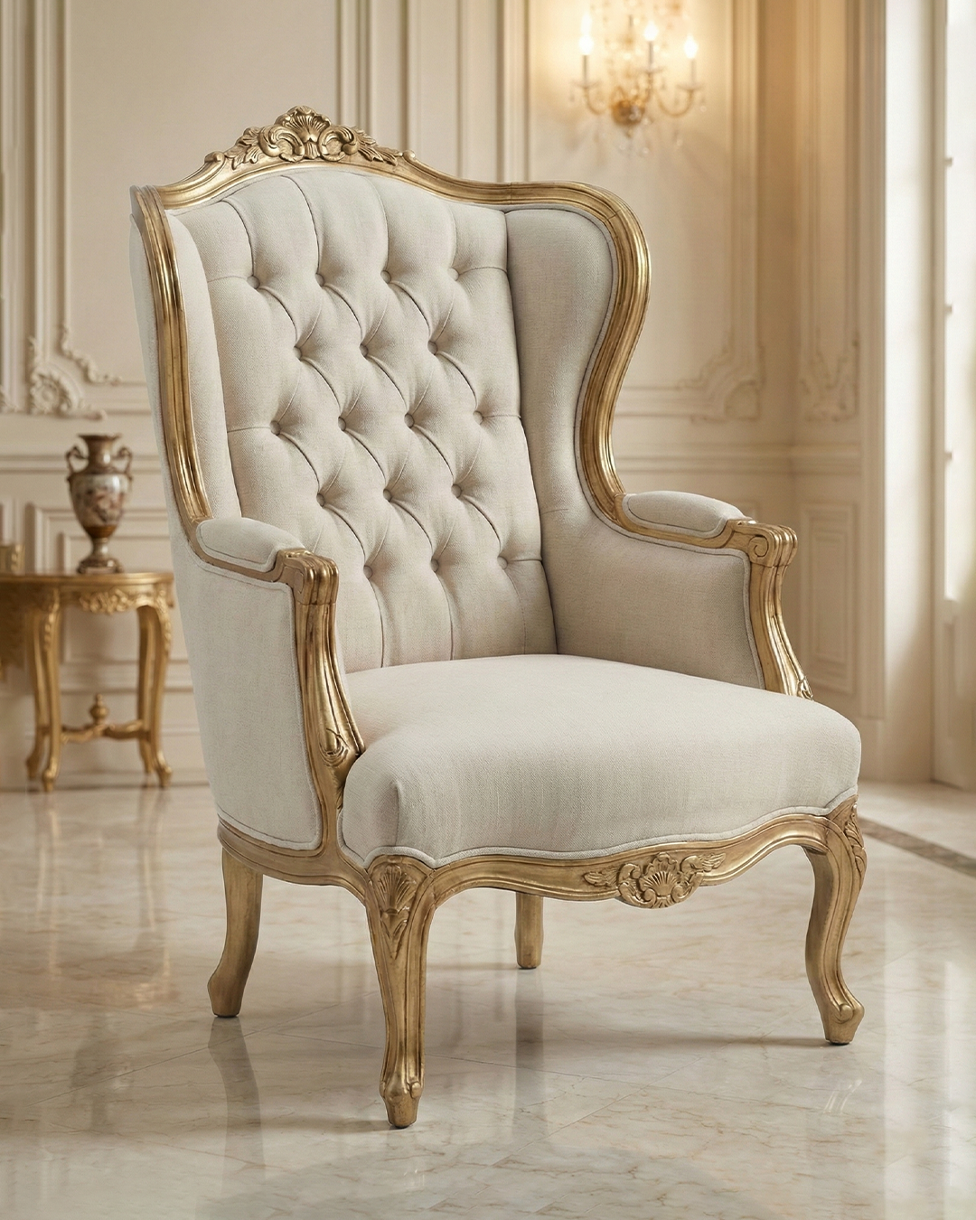 Versailles Royal Tufted Wing Chair Set