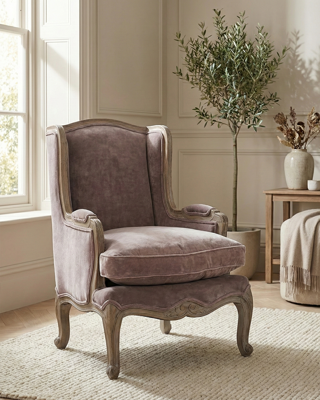 Versailles Velvet Wingback Chair