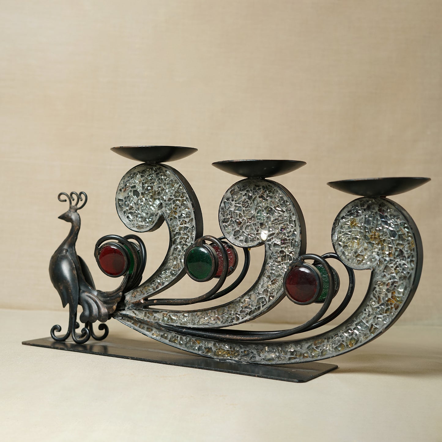 PEACOCK CANDLE HOLDER