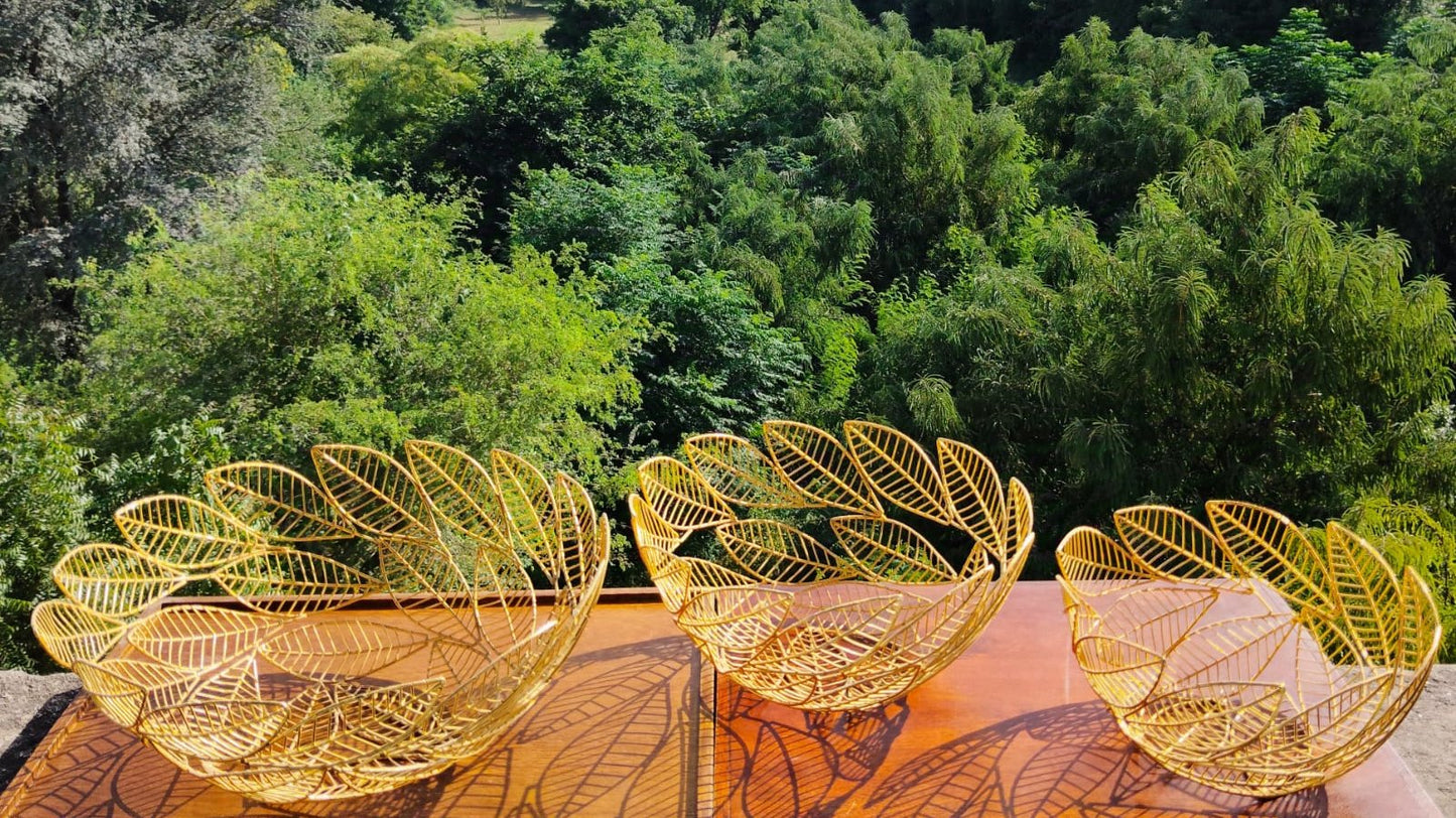 LEAF WIRE BOWL SET OF THREE