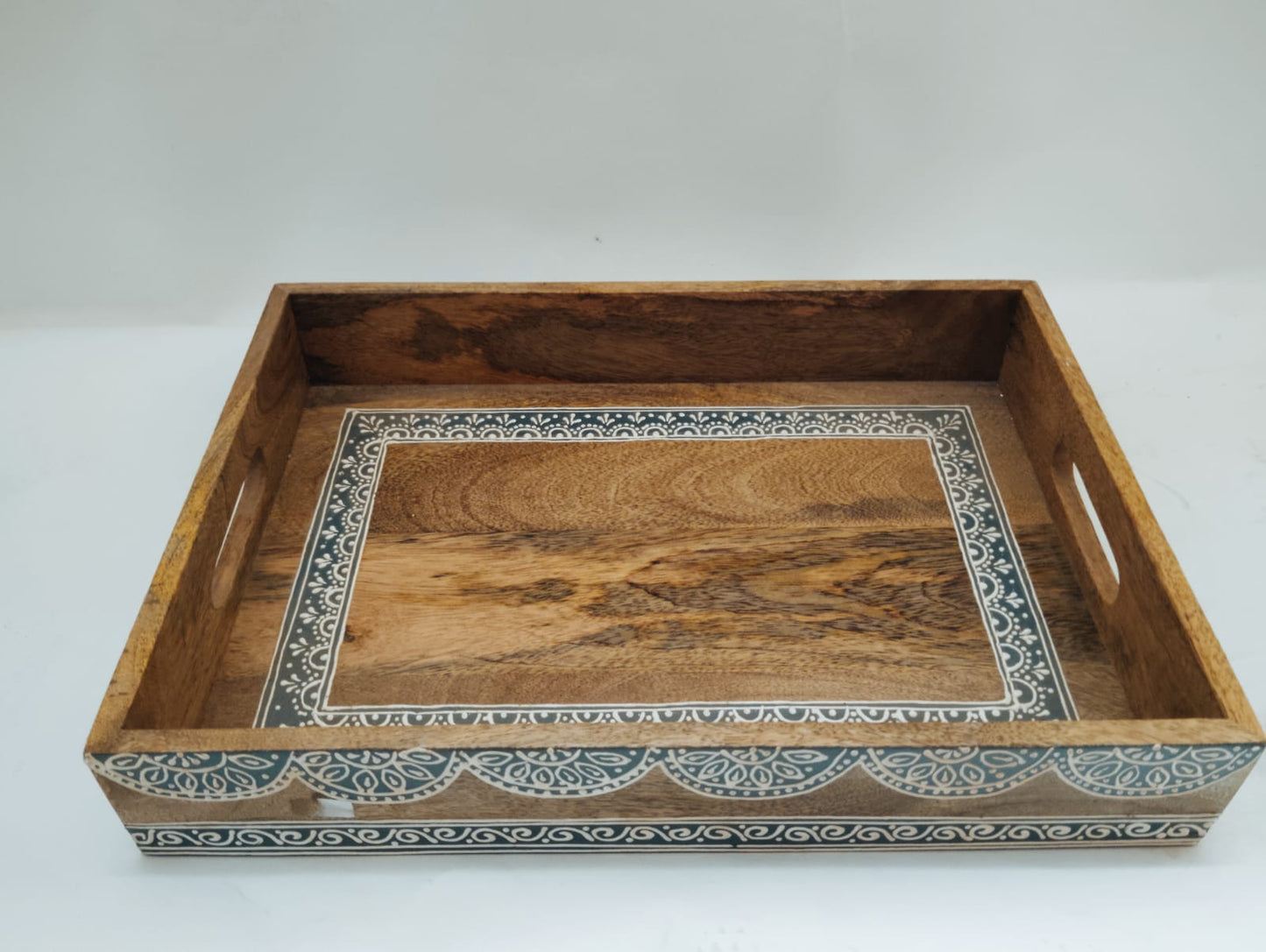 VINTAGE FLORAL WOODEN TRAY