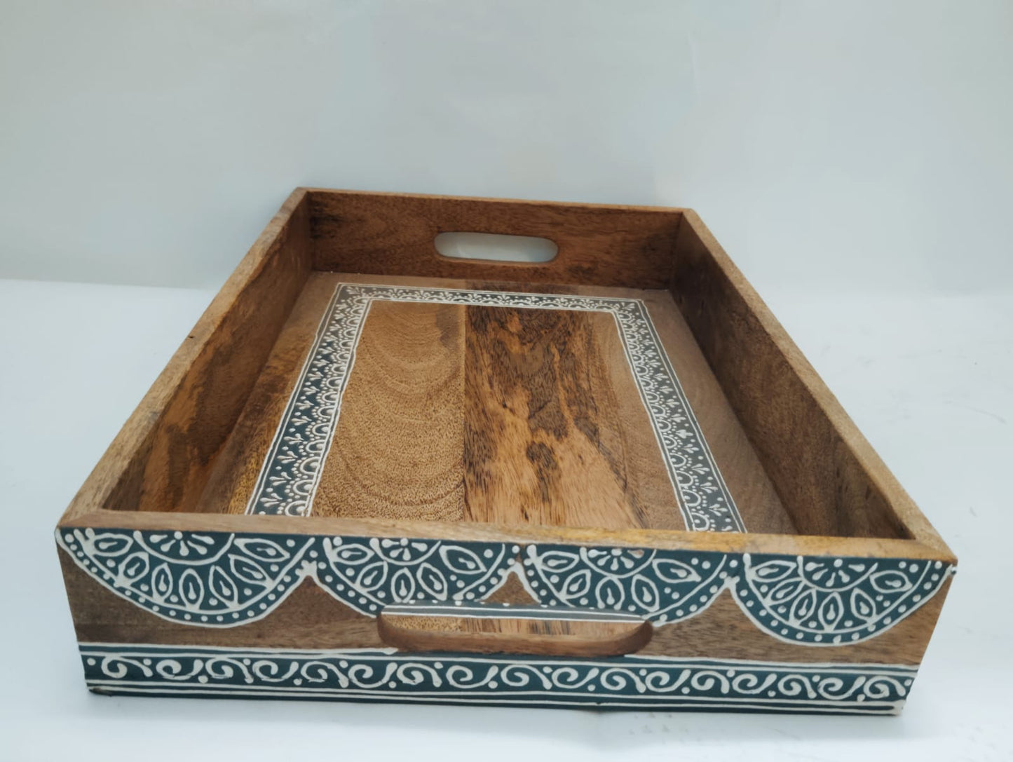 VINTAGE FLORAL WOODEN TRAY
