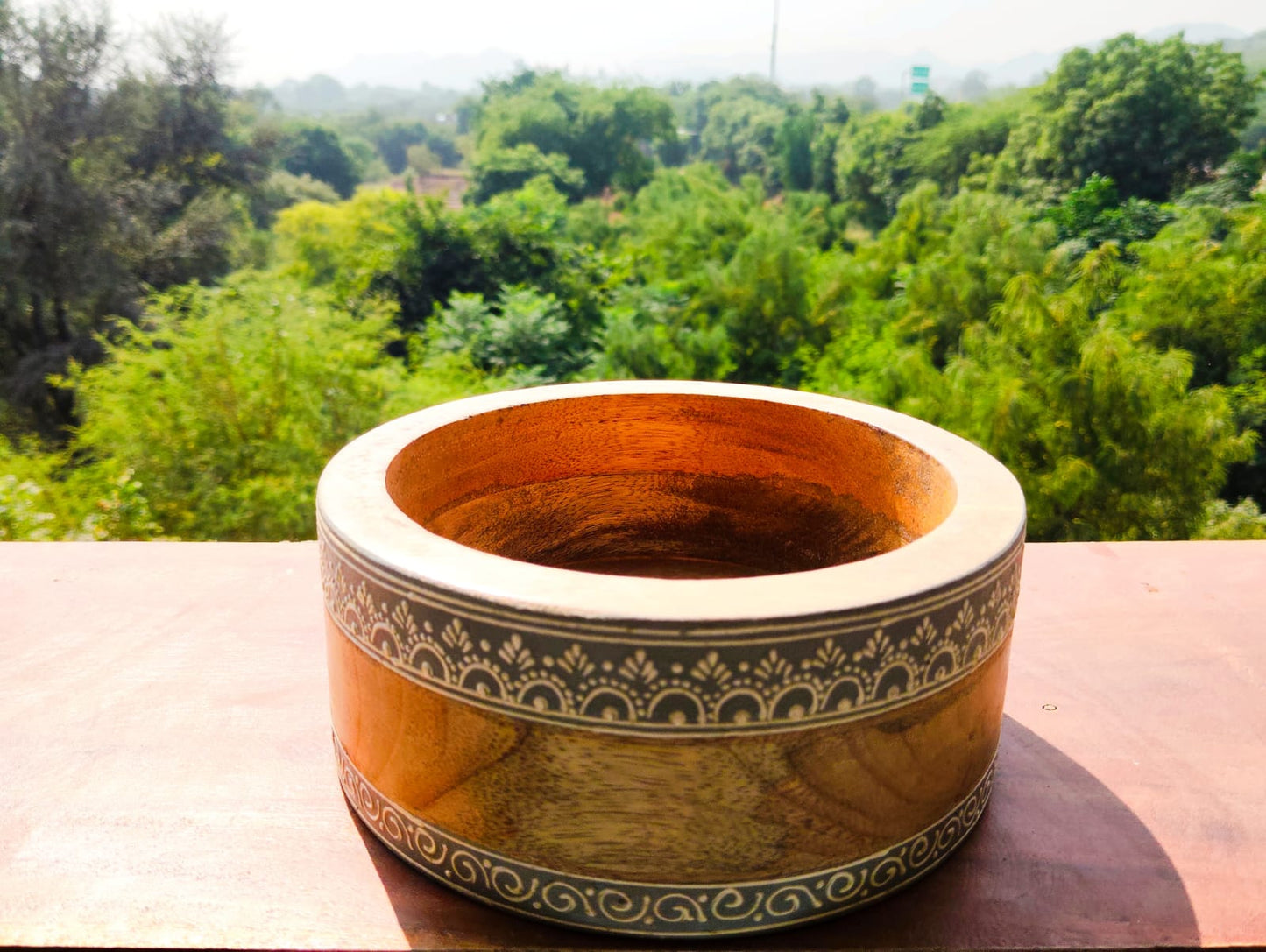 EMBOSSED HAND PAINTED BOWL