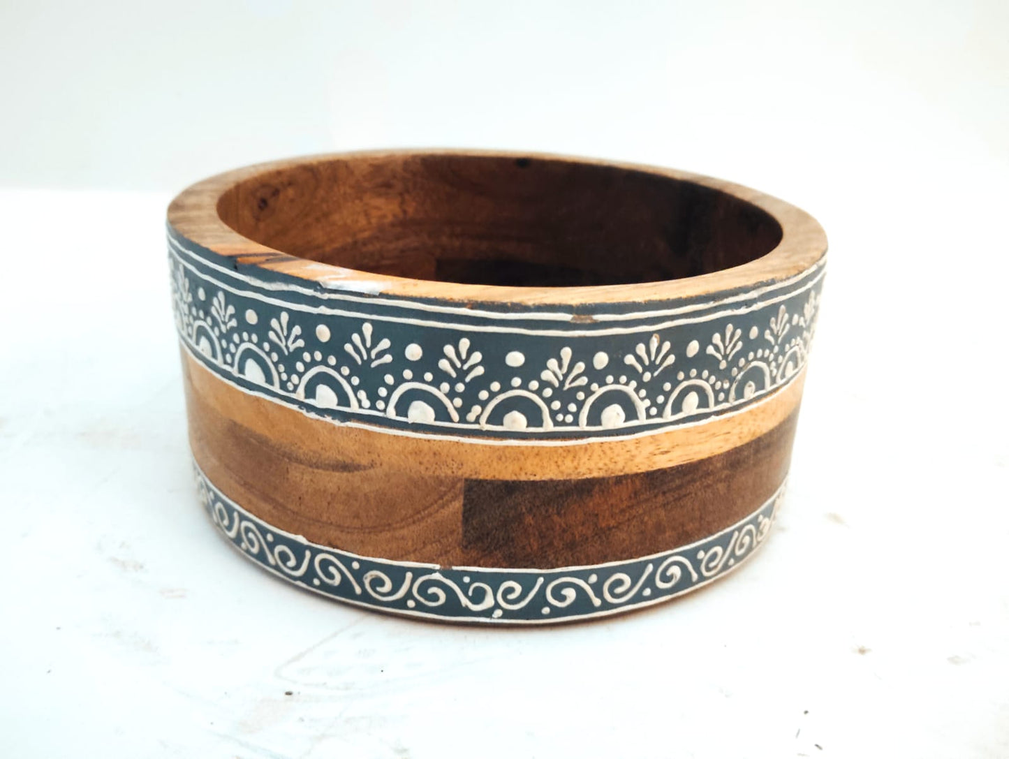 EMBOSSED HAND PAINTED BOWL