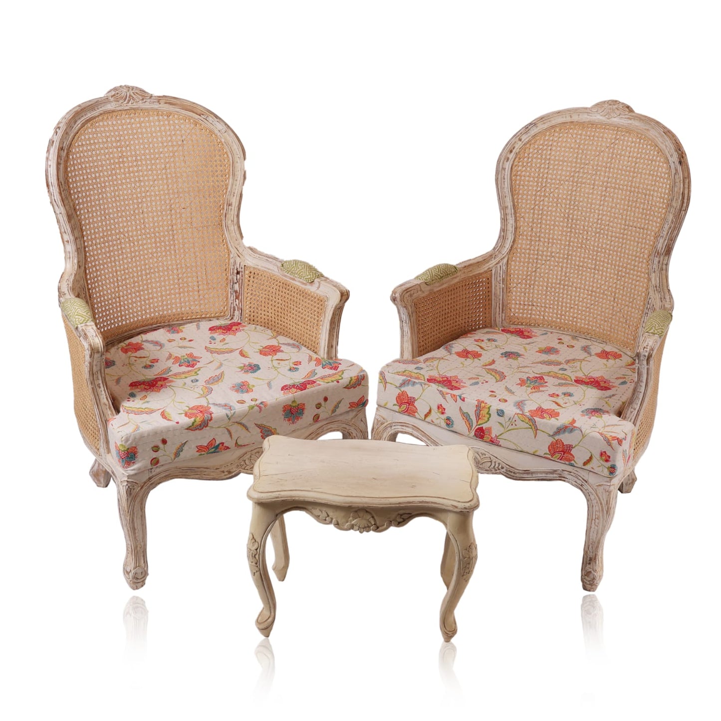 DOUBLE CANE ARM CHAIR