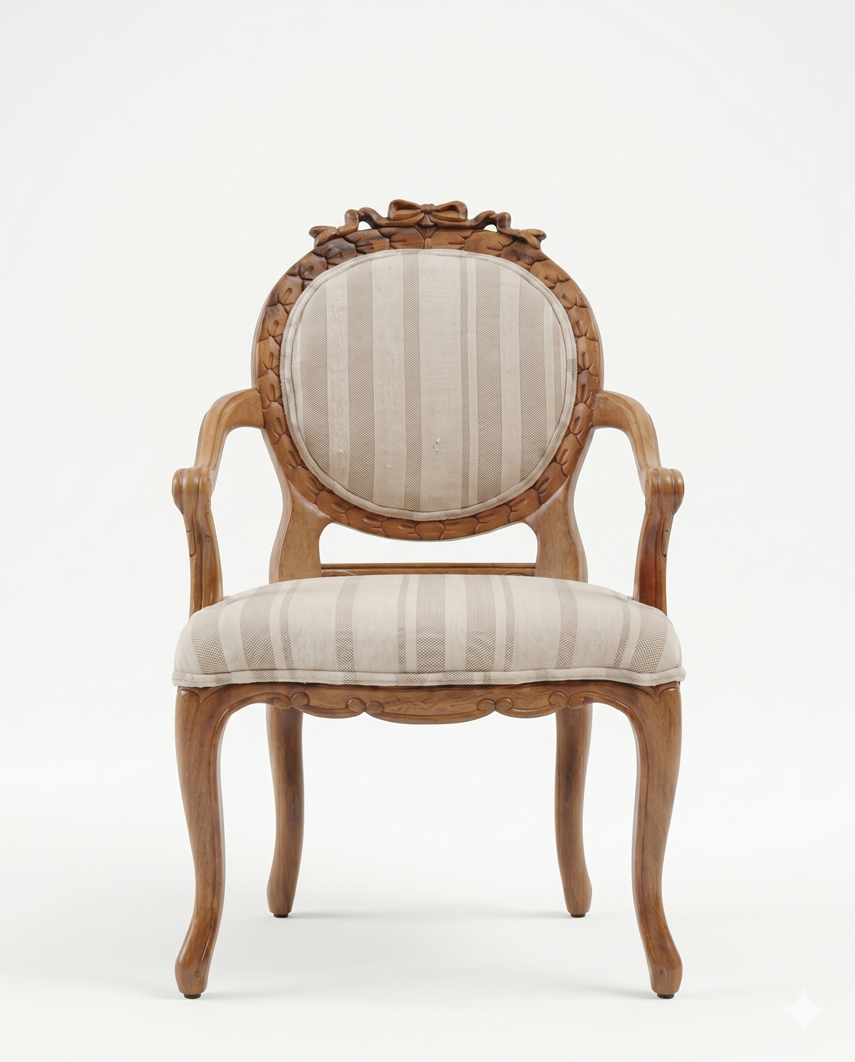 Carved Oval Back Arm Dining Chair