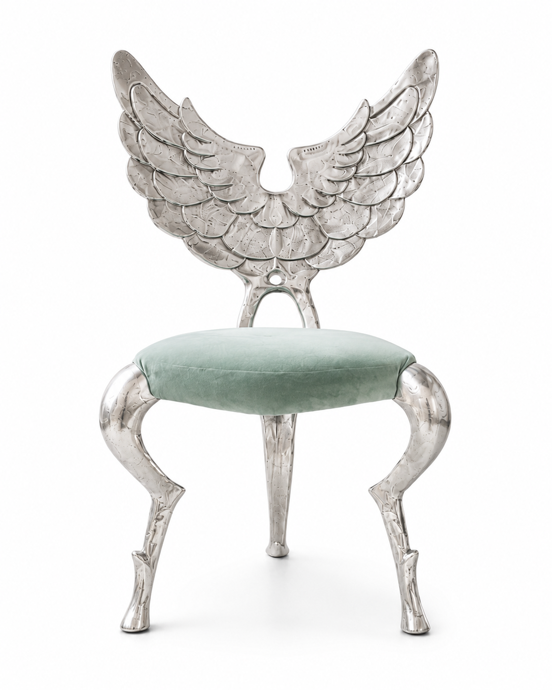Silver Wing Back Statement Chair