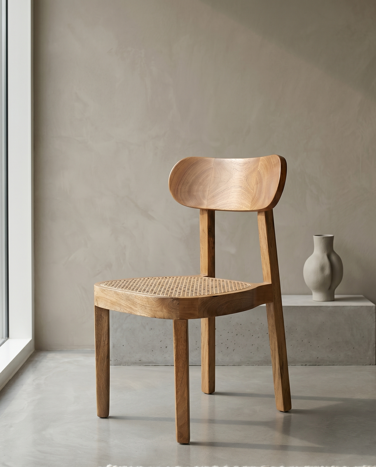 Natural Cane Seat Wooden Dining Chair