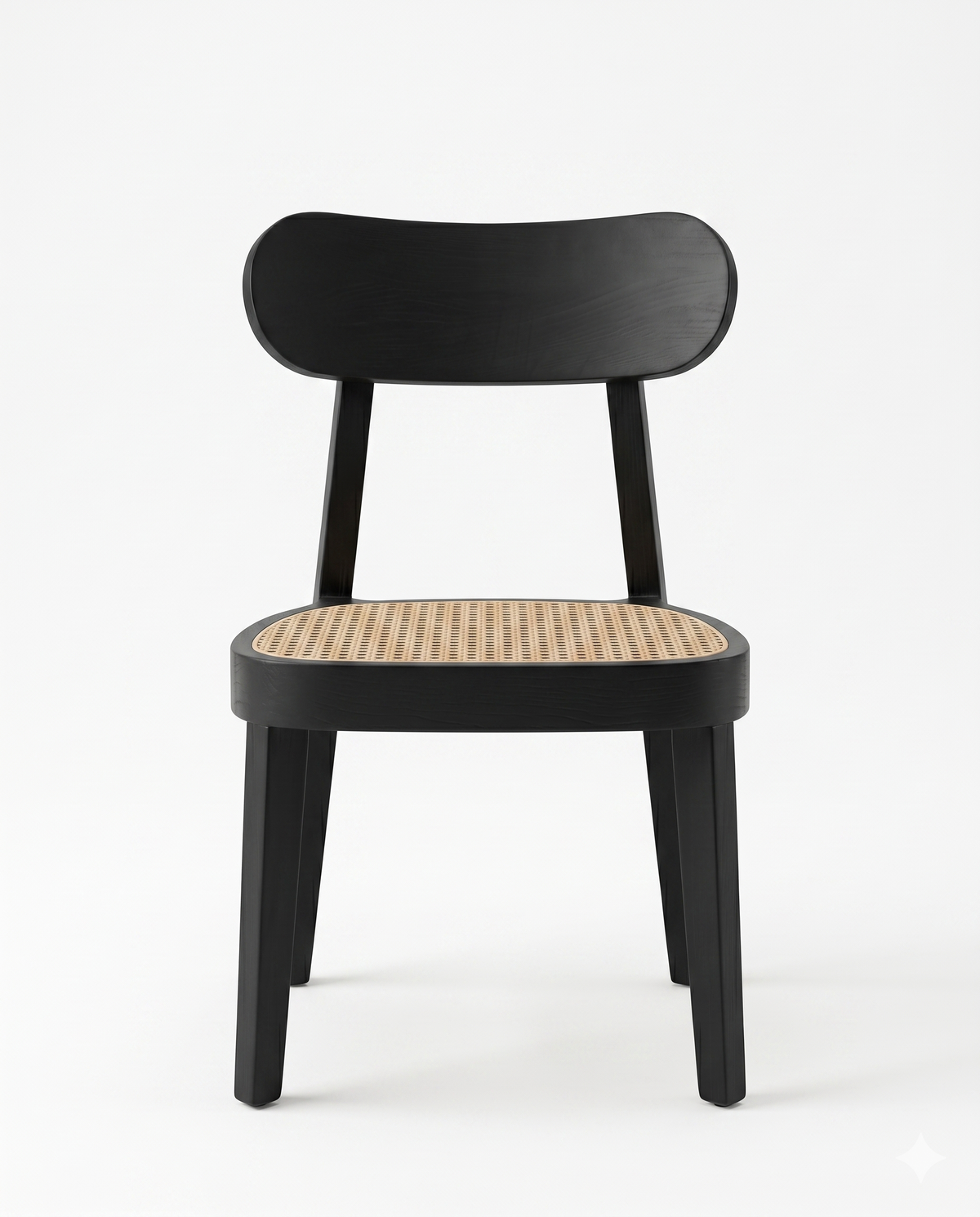 Black Cane Seat Wooden Dining Chair