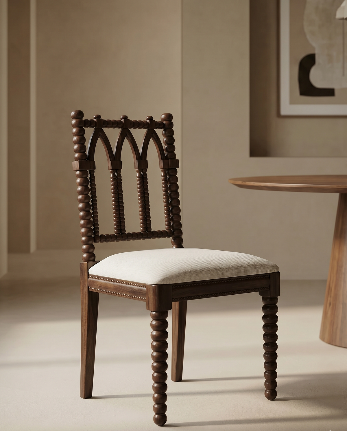 Bobbin Frame Wooden Dining Chair