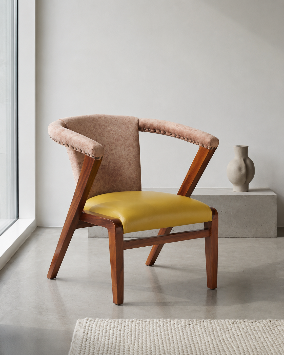 Contemporary Curved Arm Accent Chair