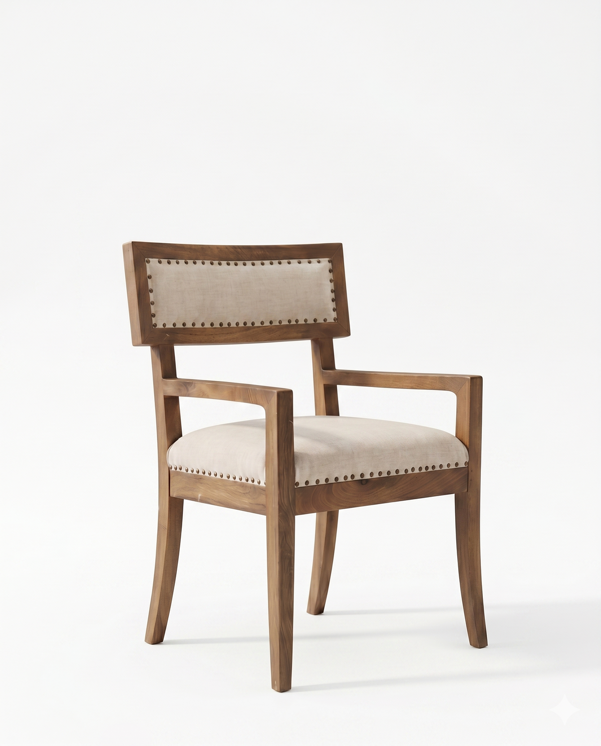 Modern Upholstered Wooden Arm Chair