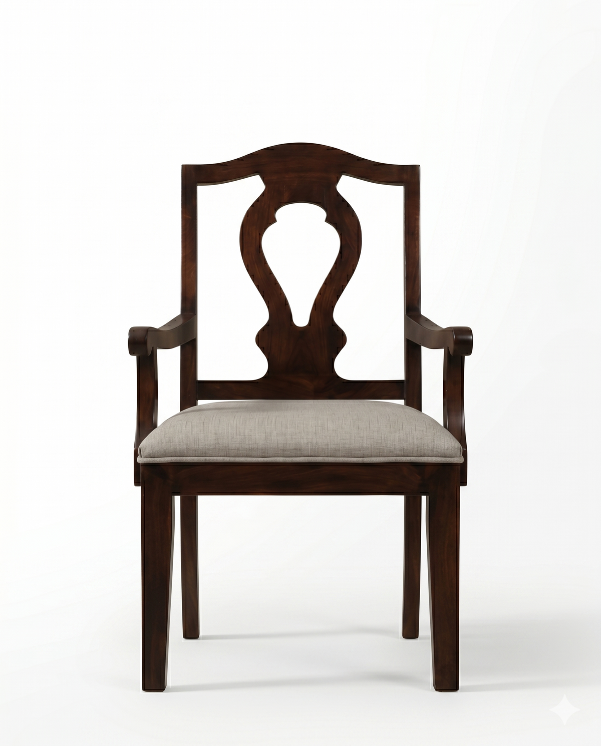 Classic Cut-Out Back Wooden Armchair