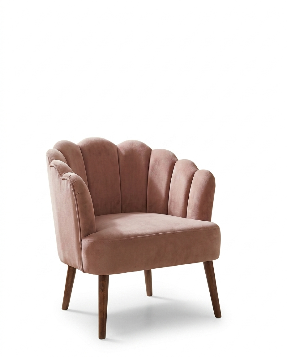 Blush Shell Back Accent Chair
