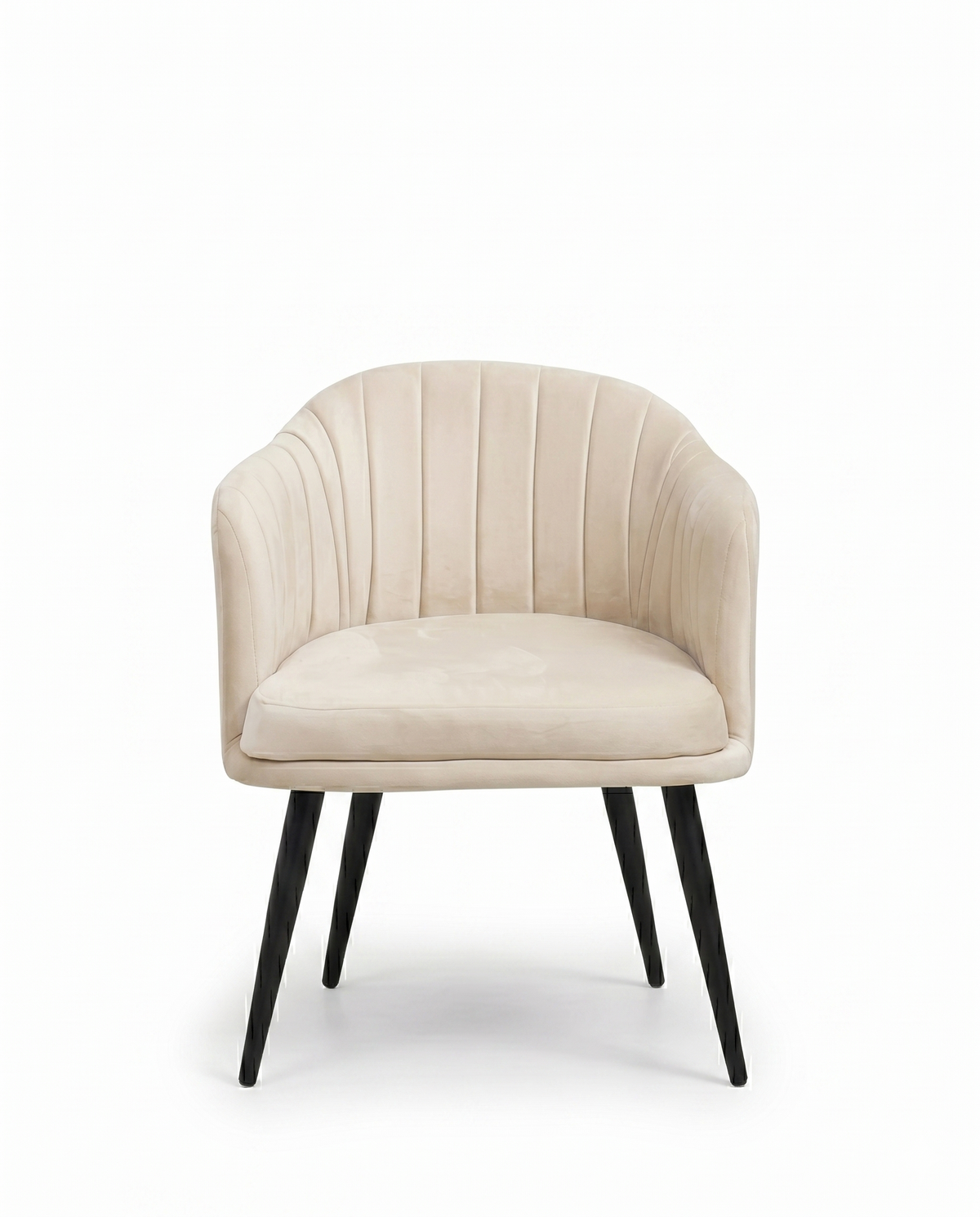 Cream Channel Tufted Accent Chair