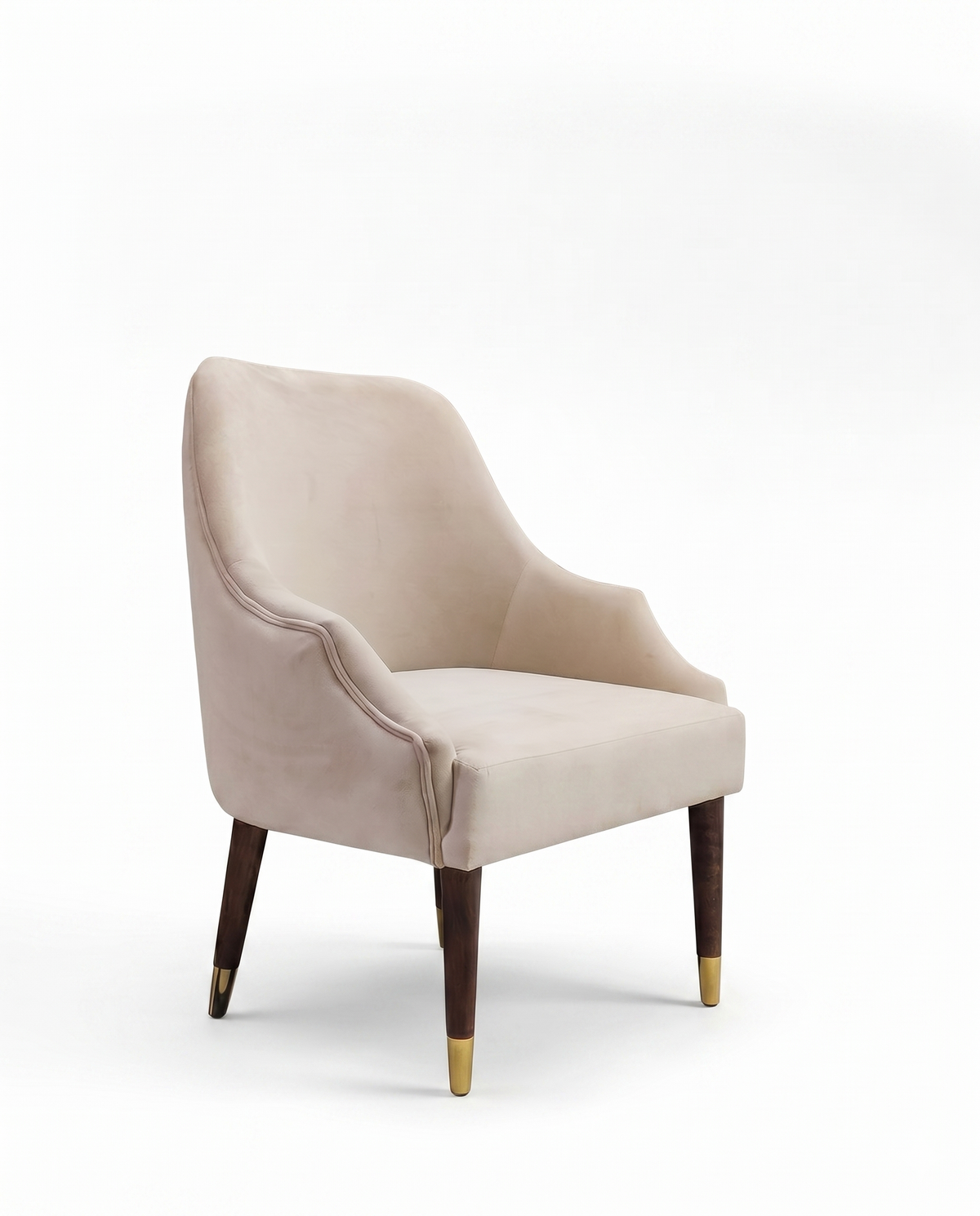 Cream Upholstered Modern Accent Chair