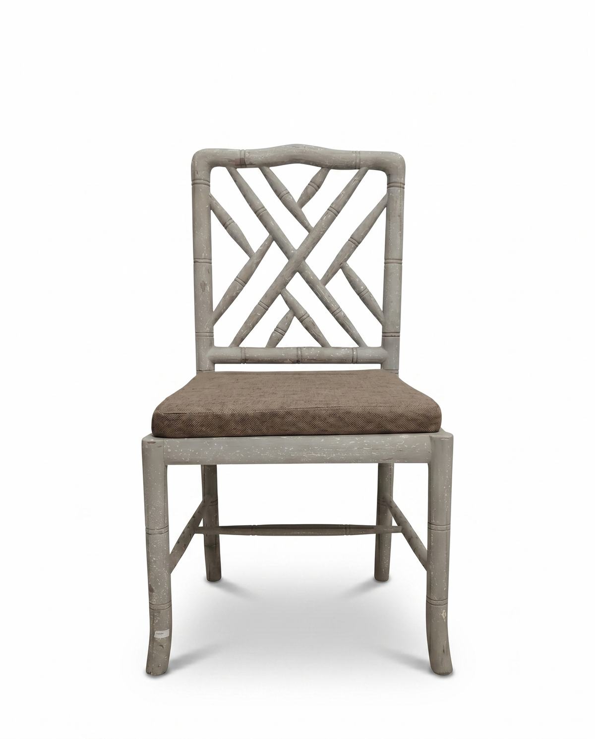 Grey Cross Back Wooden Dining Chair