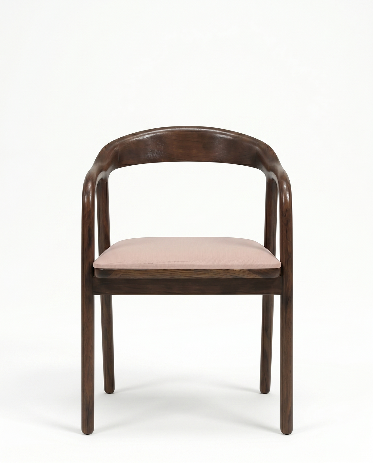 Curved Wooden Arm Dining Chair