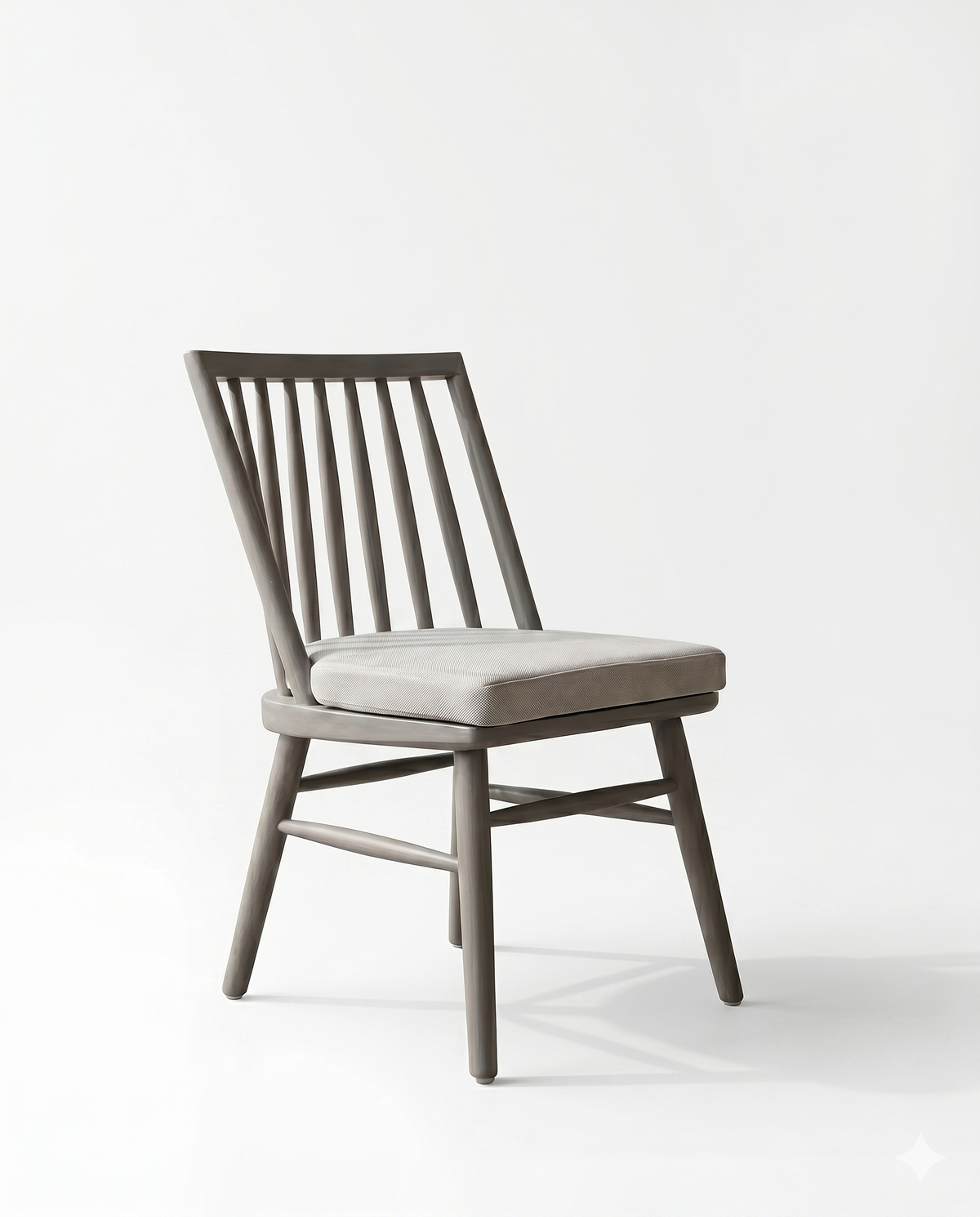 Grey Spindle Back Wooden Dining Chair