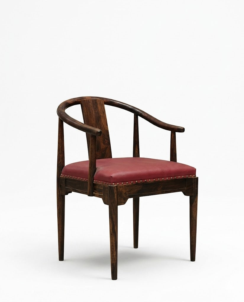Chinese Round Back Wooden Accent Chair
