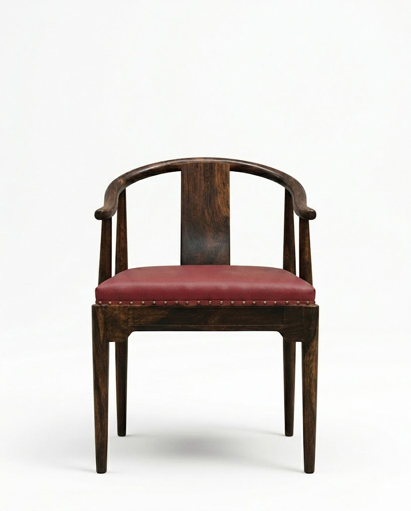 Chinese Round Back Wooden Accent Chair