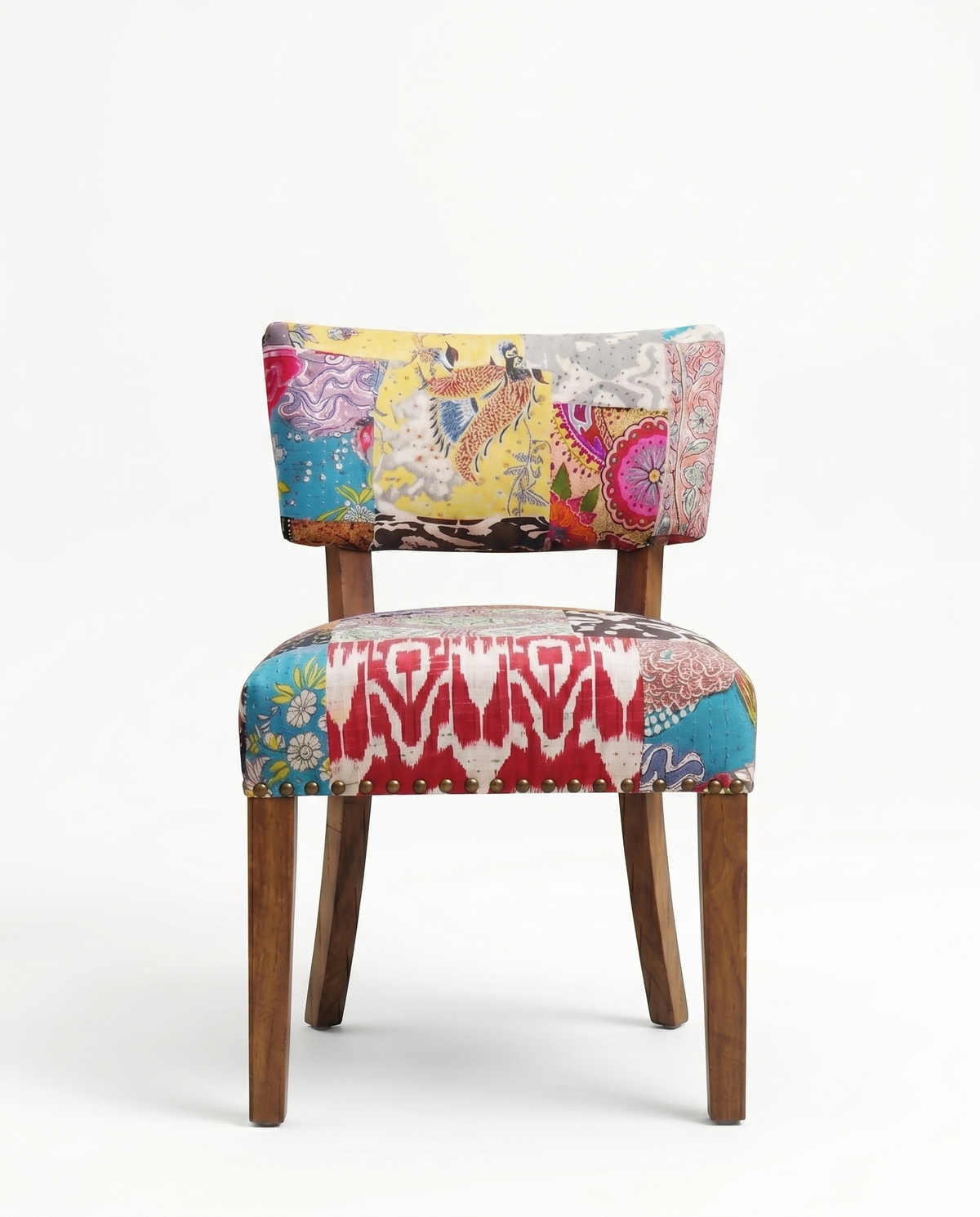 Multicolour Patchwork Upholstered Dining Chair
