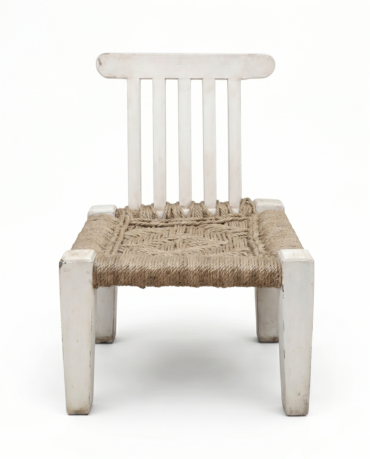 Rustic Rope Seat Low Lounge Chair