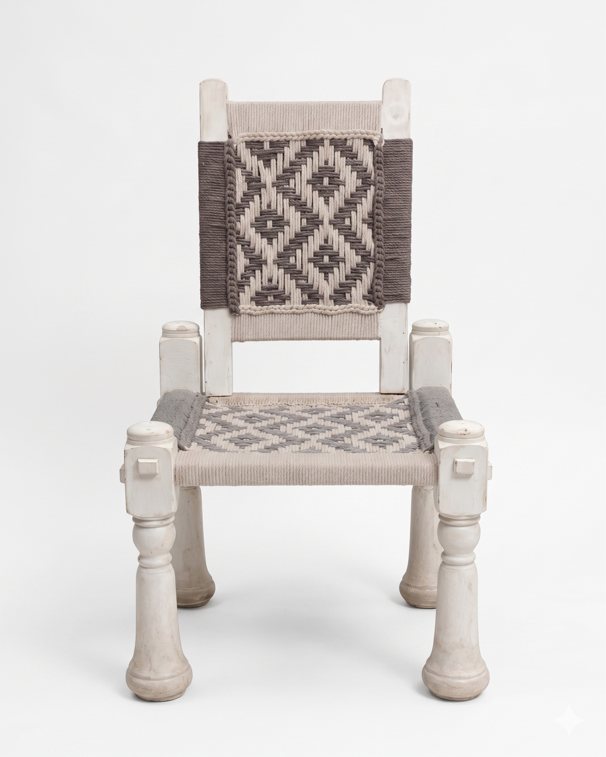 Handwoven Rope Charpai Accent Chair