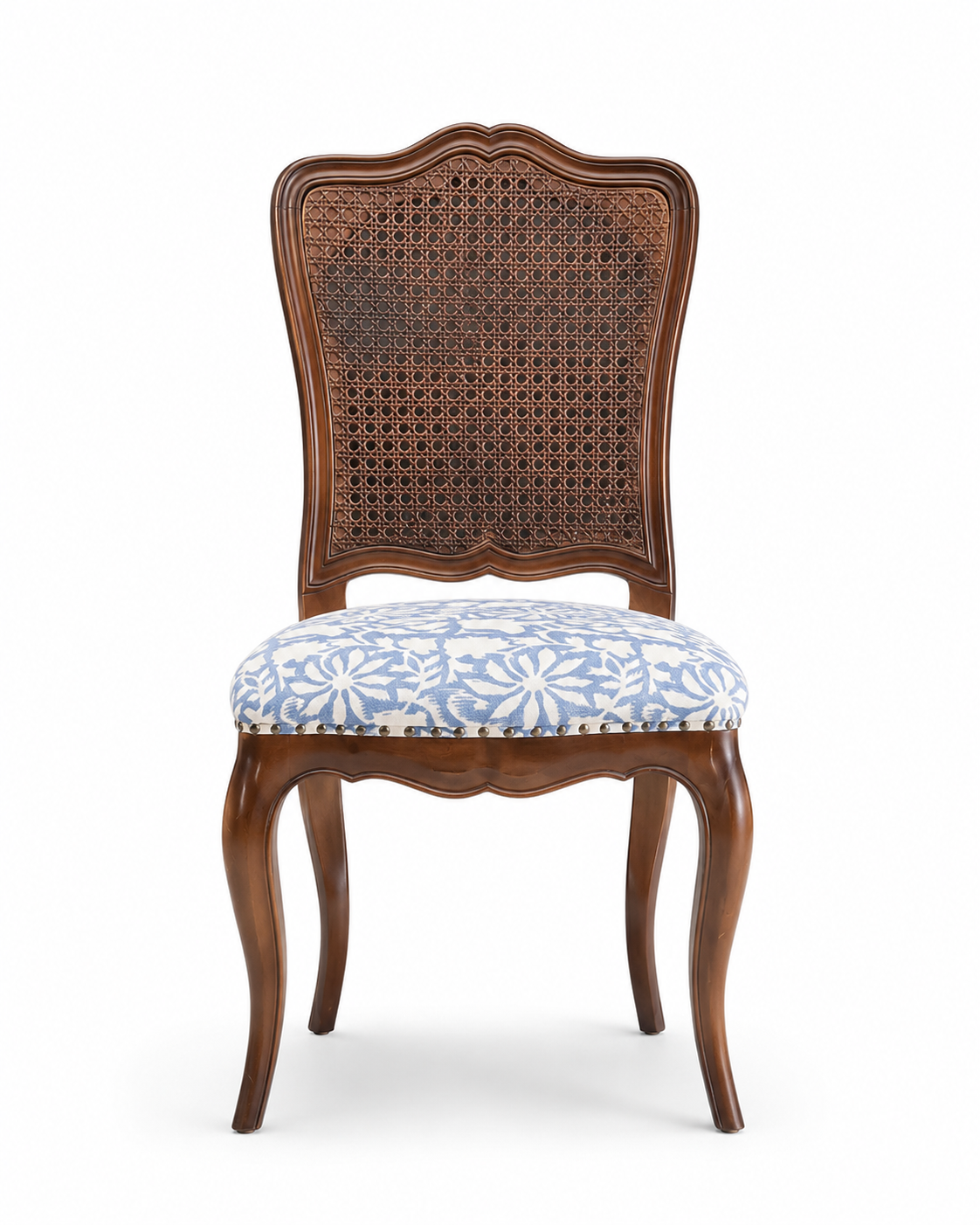 Cane Back Floral Dining Chair