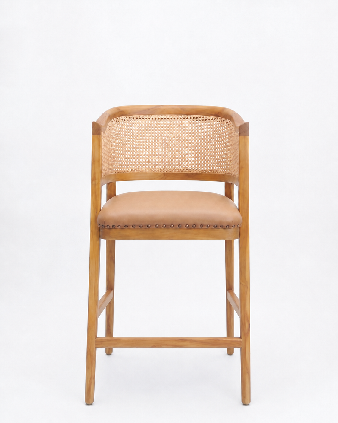 Cane Back Wooden Bar Chair