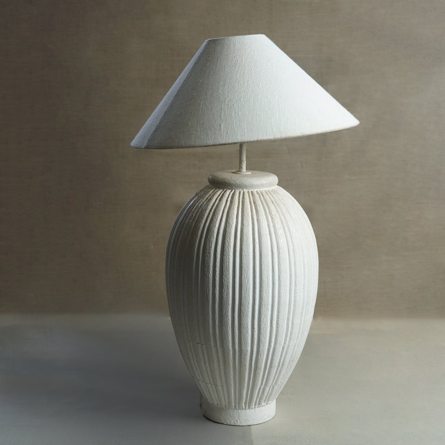 Flute Carved Lamp Stand